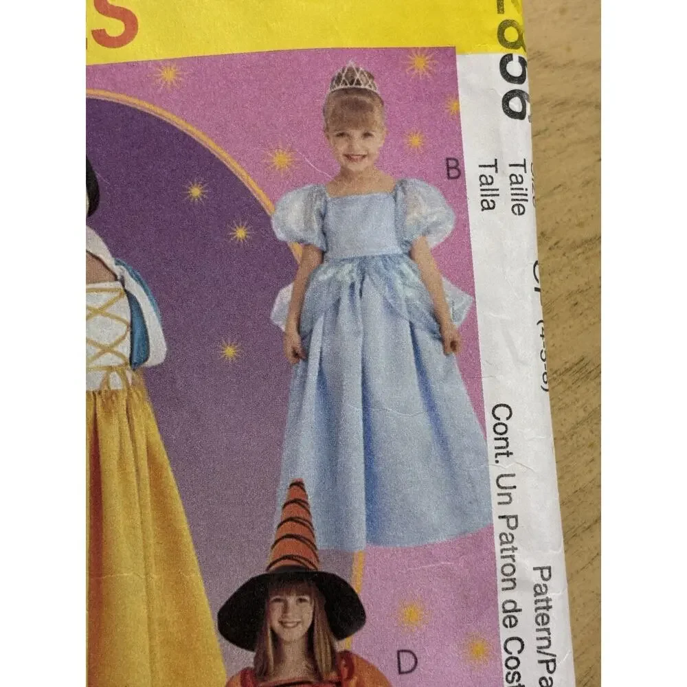 Girl's PRINCESS Snow White Cinderella Belle Dress SEWING PATTERN 4 5 6 Halloween